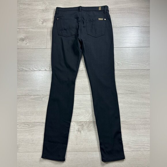 7 For All Mankind Black Mid Rise Skinny Pants - Picture 3 of 12